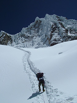 Climbing Quitarraju mountain